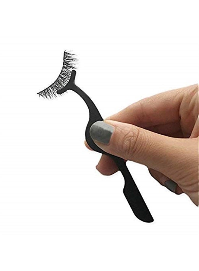 EIAKE False Eyelashes Applicator Tool Eyelash Extension Tweezers Remover Clip Tweezers Nipper (Black) - Image 1