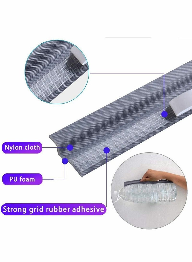 واي آند دي 2 Packs Draft Stopper Sweep, Door Weatherproofing Stripping, Window Seal Strip Self-Adhesive Soundproof Cuttable, Wear-Resistant, Weather Length 13.12Ft White - Image 5