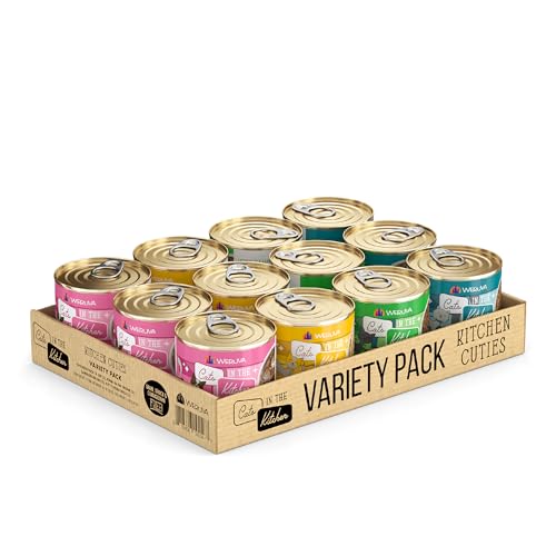 Weruva Cats in The Kitchen, Kitchen Cuties Variety Pack, Wet Cat Food, 10oz Cans (Pack of 12) - Image 1