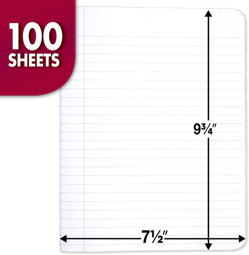 Mead Composition Notebook, 3 Pack, Wide Ruled Paper, 7-1/2" x 9-3/4", 100 Sheets per Comp Book, Black Marble (38301) - Image 2