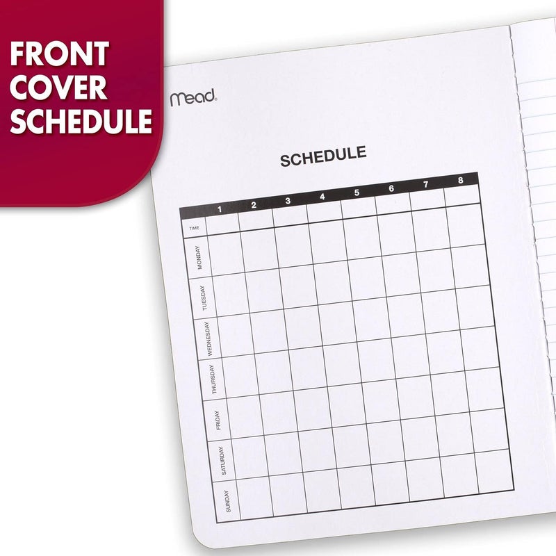 Mead Composition Notebook, 3 Pack, Wide Ruled Paper, 7-1/2" x 9-3/4", 100 Sheets per Comp Book, Black Marble (38301) - Image 4
