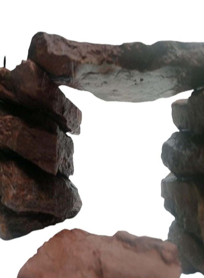RUKDA Natural Rust Slate Stone - Hand‑Picked Slate Rocks for Aquarium Bridge, Aquascaping, Reptile Basking, Terrariums, Buildable Caves & Garden Decor - 10 Small (3"-6") + 1 Large (8"-10") Stone - Image 3