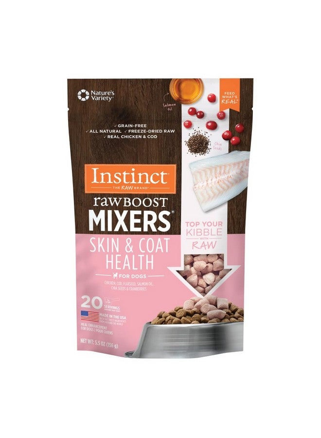 غريزة خلطات إنستينكت الخام المعززة، طعام كلاب مجفف بالتجميد، بمكونات فعالة، خالي من الحبوب، دجاج حقيقي - لصحة الجلد والفرو، كيس ٥٫٥ أونصة - Image 1
