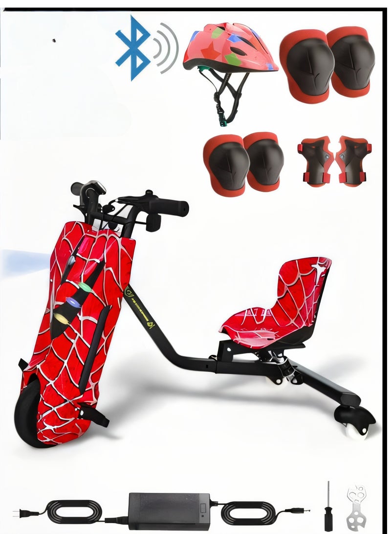 ويندهورس سكوتر كهربائي للانجراف والمغامرات للأطفال والكبار - محرك بدون فرشاة بقوة 250 واط، بطارية 36 فولت 4 أمبير/ساعة، دوران 360 درجة، مكبر صوت بلوتوث، إطار قابل للتعديل، 3 أوضاع سرعة، هيكل من سبائك الفولاذ، معدات حماية متضمنة - Image 1