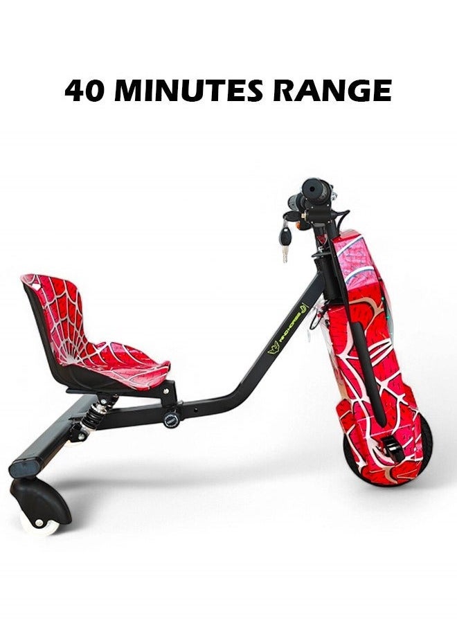 ويندهورس سكوتر كهربائي للانجراف والمغامرات للأطفال والكبار - محرك بدون فرشاة بقوة 250 واط، بطارية 36 فولت 4 أمبير/ساعة، دوران 360 درجة، مكبر صوت بلوتوث، إطار قابل للتعديل، 3 أوضاع سرعة، هيكل من سبائك الفولاذ، معدات حماية متضمنة - Image 4