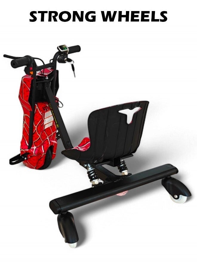 ويندهورس سكوتر كهربائي للانجراف والمغامرات للأطفال والكبار - محرك بدون فرشاة بقوة 250 واط، بطارية 36 فولت 4 أمبير/ساعة، دوران 360 درجة، مكبر صوت بلوتوث، إطار قابل للتعديل، 3 أوضاع سرعة، هيكل من سبائك الفولاذ، معدات حماية متضمنة - Image 3