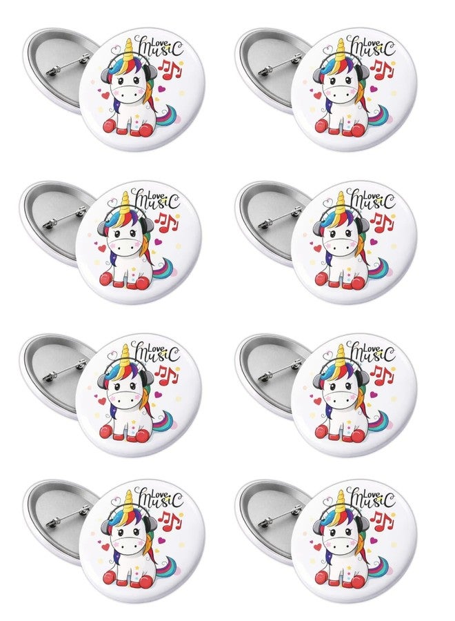 AMYCAUR Unicorn Cartoon Badge Set for Kids - Cute Round Pin Accessories for School Bags & Jackets Items of 1 (piece of 6) - Image 4