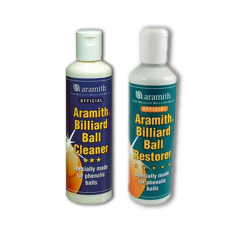 Aramith Phenolic Billiard Ball Care Cue Ball Cleaner and Restorer for Cleaning Restoring Polishing and Caring for Pool Balls (Cleaner and Restorer Set) - Image 1