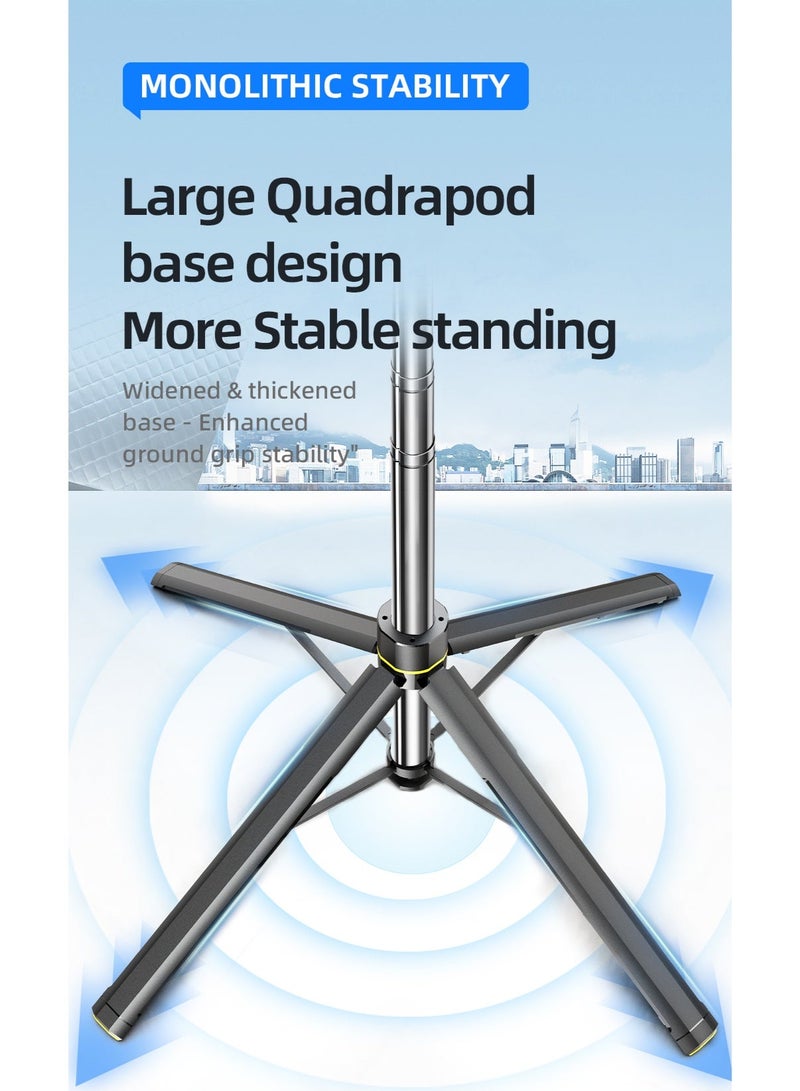 CiYatt 68.9 Inches Extra Long Selfie Stick Tripod Anti-shake Selfie Stick with auto open,Quadripod Stand with Rechargeable Bluetooth Remote for Mobile Phone, Suitable for both smartphone and camera - Image 4
