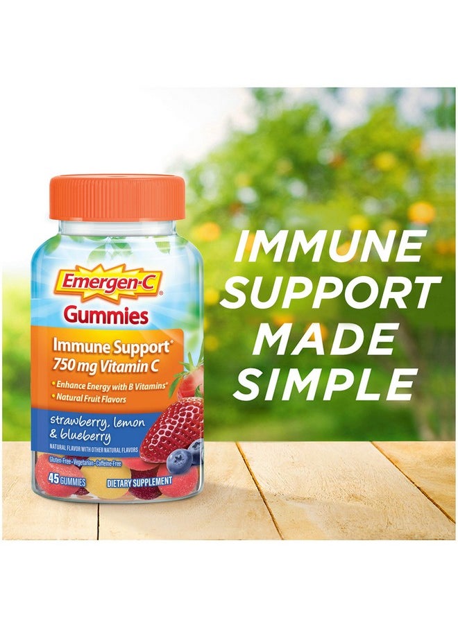 Emergen-C - 750Mg Vitamin C Gummies For Adults Immune Support Gummies Gluten Free Strawberry Lemon And Blueberry Flavors 45 Count - Image 1