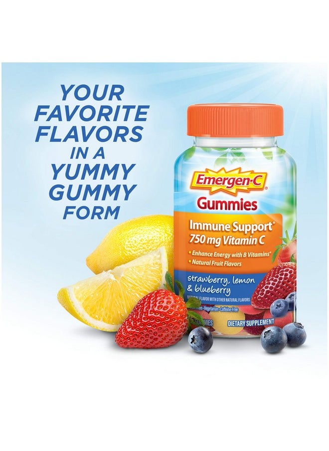Emergen-C - 750Mg Vitamin C Gummies For Adults Immune Support Gummies Gluten Free Strawberry Lemon And Blueberry Flavors 45 Count - Image 1