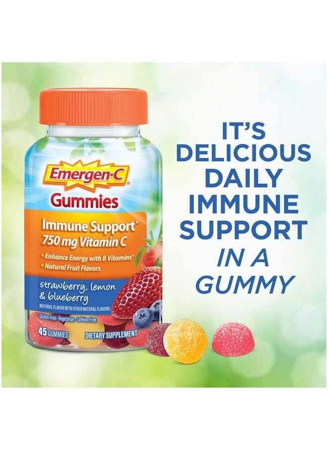 Emergen-C - 750Mg Vitamin C Gummies For Adults Immune Support Gummies Gluten Free Strawberry Lemon And Blueberry Flavors 45 Count - Image 1