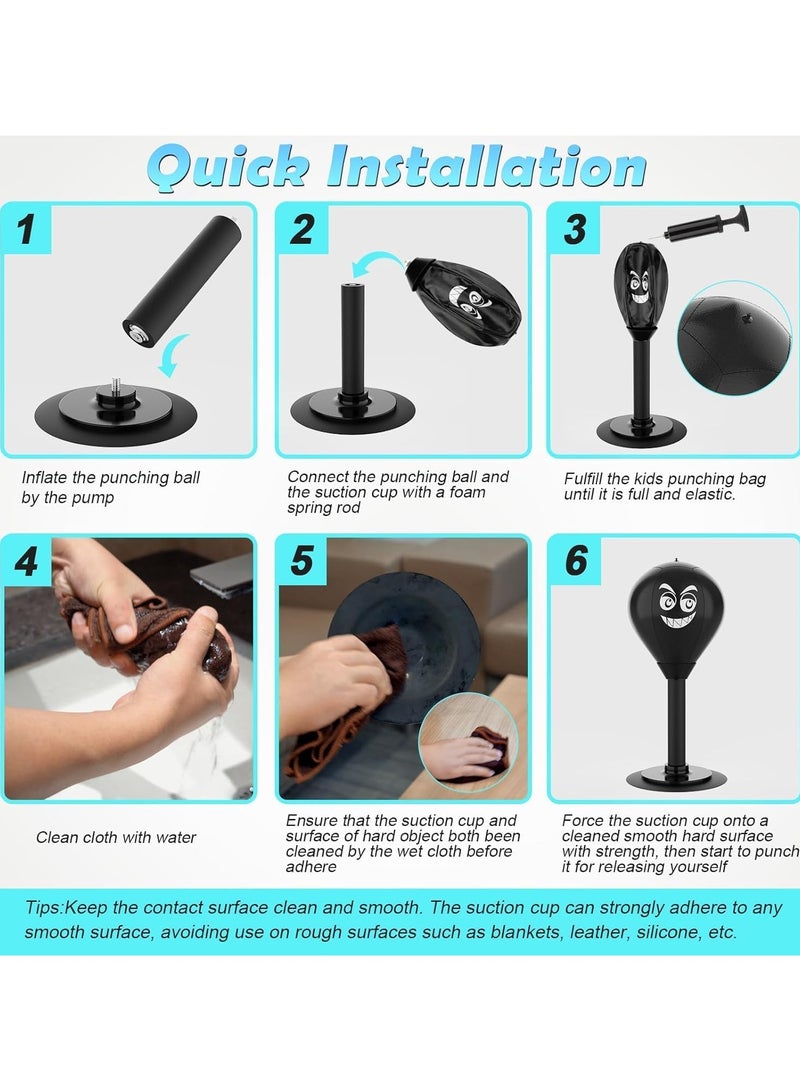 Desktop Punching Bag,Fun Punch Rage Bag,Stress Buster with Suction Cup for Office Table and Counters,Heavy Duty Stress Relief Ball,Desktop Boxing Speed Ball for Adults Kids,Boxing Relaxation Toys - Image 4