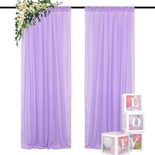 DUOBAO Chiffon Backdrop Curtain2 Panels 29x96Inch Wedding Backdrops Drapes Lavender Sheer Curtain Panels Tulle Drape Chiffon Fabric Photography Background for Party 29x96x2pcs Lavender - pzsku/ZDB401F97FC34EB8730AFZ/45/1749490687/08a0d116-58d7-47ce-a6e8-b369668103d7