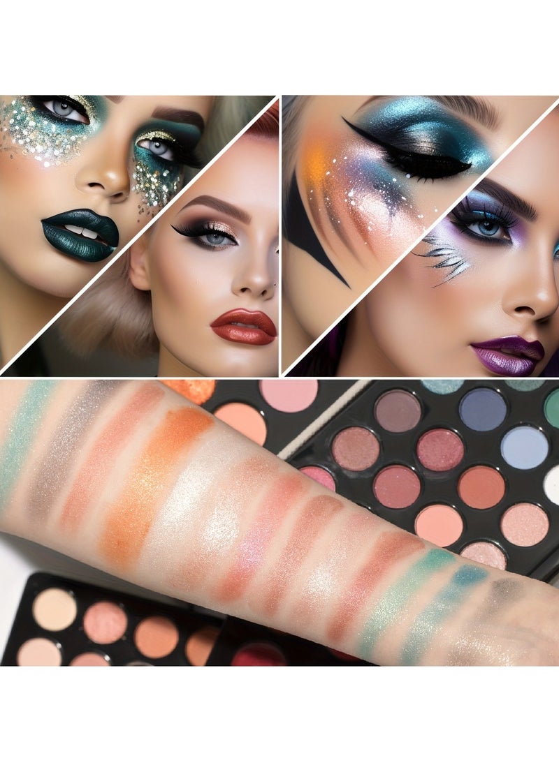 MISS YOUNG - 127Pcs/Set Idea Makeup Gift Box For Mother's Day Multi-Functional Make Up Case Set With Mirror u0026 Brush Eyeshadow Lipstick Mascara Lip Liner Lip Gloss All In One Simplicity Silvery Ladies Cosmeti - Image 1
