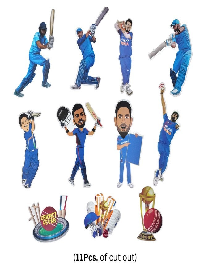 FI - FLICK IN Cricket Birthday Decorations For Boys 56 Pcs Indian Cricket Theme Happy Birthday Decoration(Pack of 56 , Multicolor) - Image 3