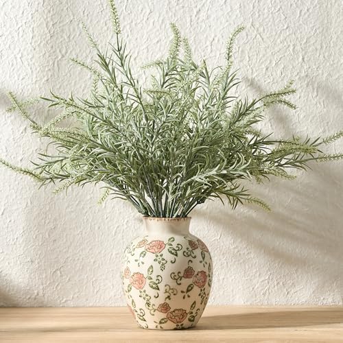 SIDUCAL Ceramic Vintage Vase 583 Inch Retro Ice Cracked Chinoiserie Floral Vase Rustic Farmhouse Vases for Home Decor Bookshelf Garden Chinoiserie Decor Tuscan Decor Red Rose Pattern - Image 3