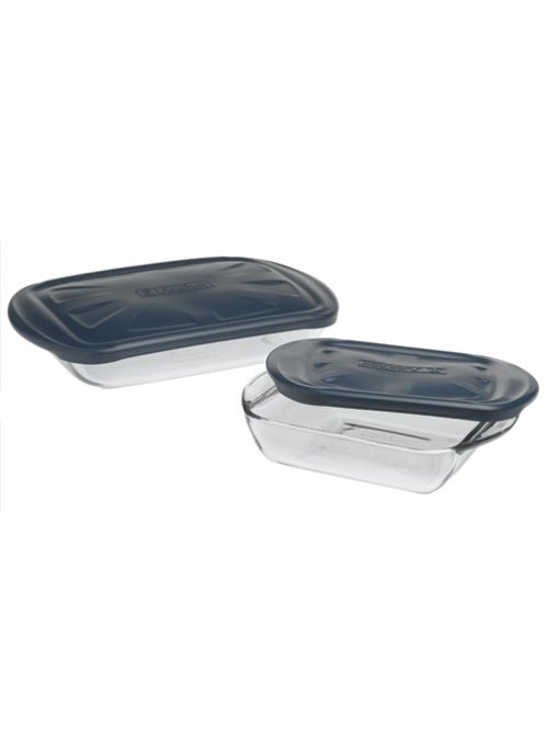 Anchor Hocking Anchor Hocking 4Piece Baking Dish Set with Blue Lids 