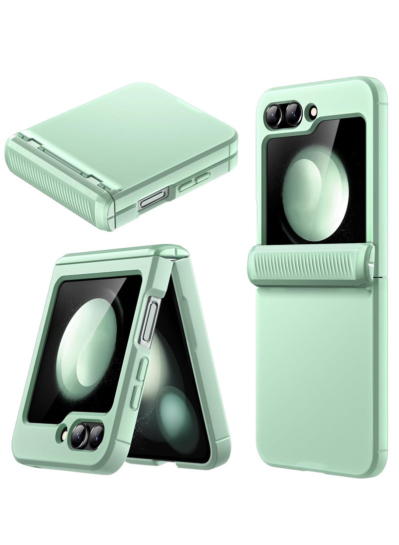 جي تيك حافظة لهاتف سامسونج جالاكسي Z فليب 5 2023 مع حماية مفصلة، ​​غطاء حماية صلب شديد التحمل لهاتف الكمبيوتر الشخصي مضاد لبصمات الأصابع، لمسة نهائية غير لامعة، أخضر نعناعي - Image 1