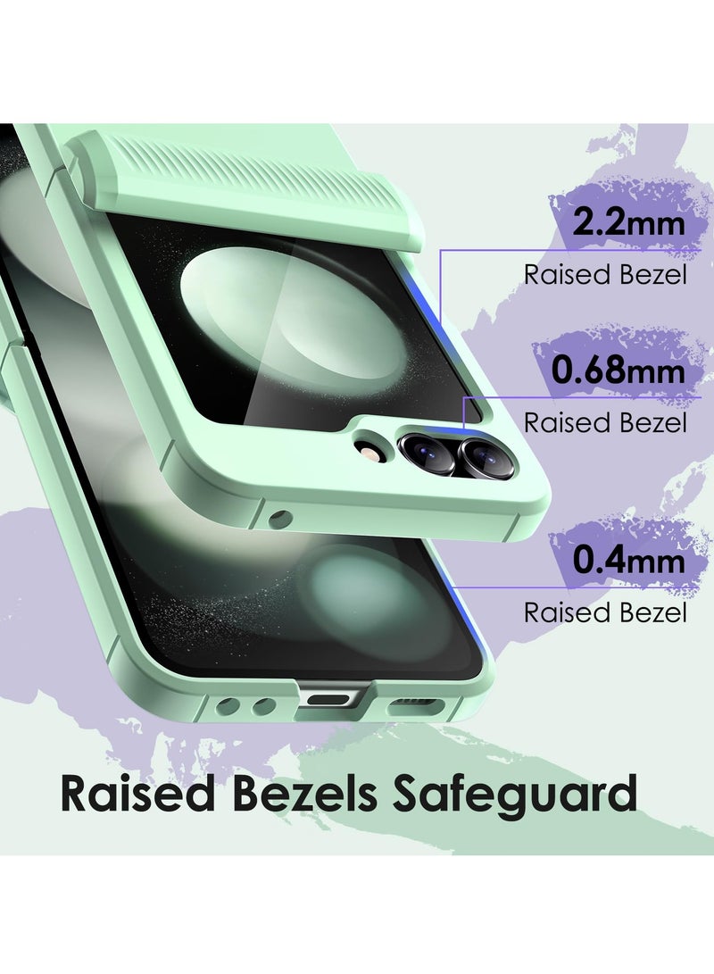 جي تيك حافظة لهاتف سامسونج جالاكسي Z فليب 5 2023 مع حماية مفصلة، ​​غطاء حماية صلب شديد التحمل لهاتف الكمبيوتر الشخصي مضاد لبصمات الأصابع، لمسة نهائية غير لامعة، أخضر نعناعي - Image 3