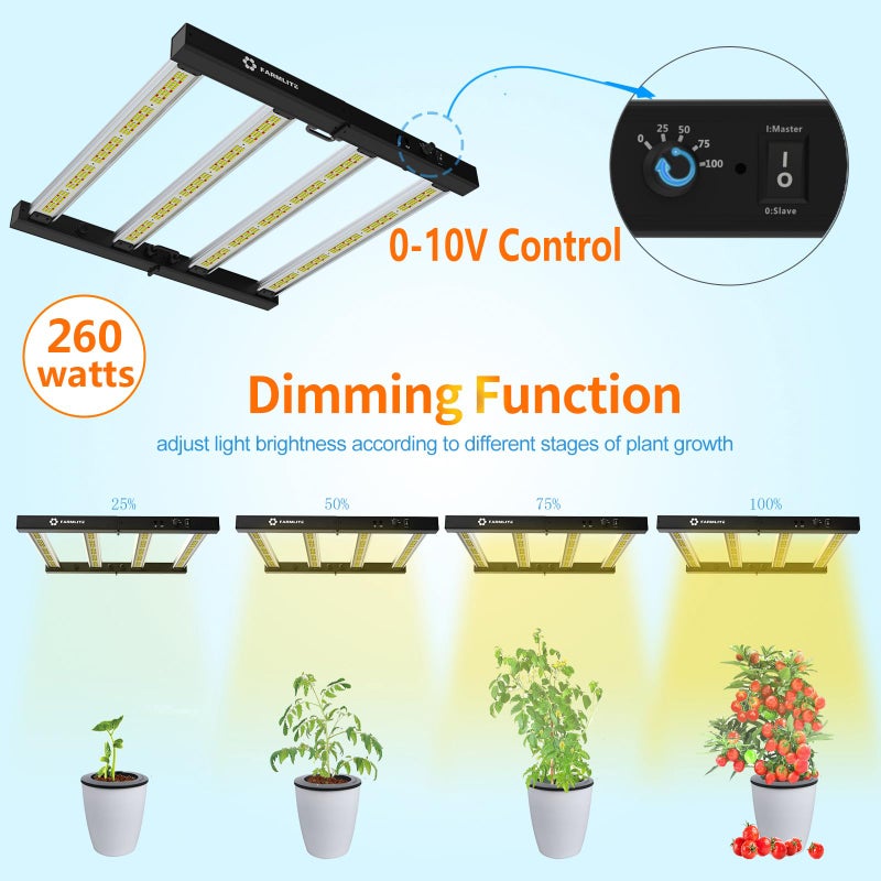 FARMLITE LED Grow Lights for Indoor Plants Full Spectrum Growing Light Plant Hanging Growing Lamps Seedling Led Grow Light Bar Daisy Chain Dimmable Board 4x4ft Coverage (260watts) - Image 3