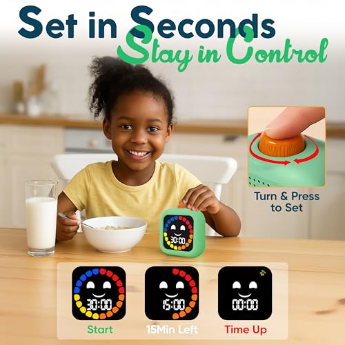 VISSE Digital Visual Timer for Kids - Rechargeable 99 Min Timer - Focus & Smoother Routines - Visual Timer for Classroom, ADHD Autism Toddler Support - Daily Use at Home, Therapy or School - Image 3
