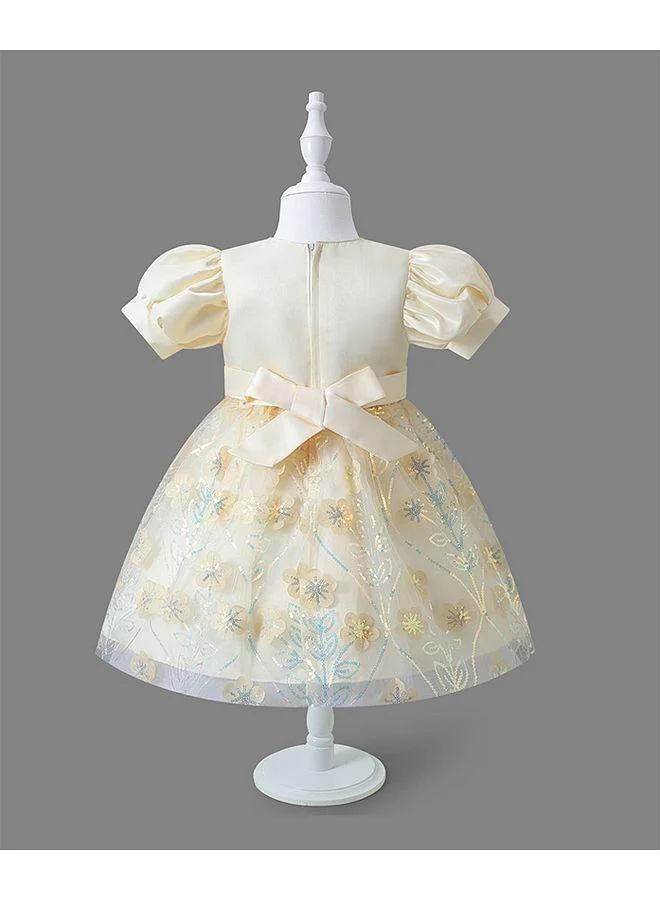 Mark & Mia Mark & Mia Elegant Embellished Bow Detailing Party Dress - Beige