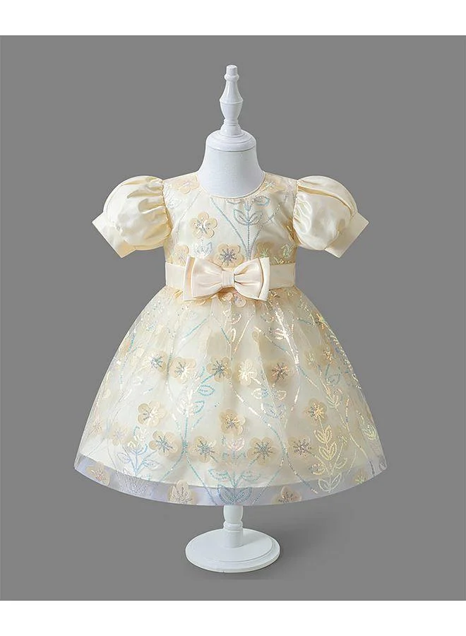 Mark & Mia Mark & Mia Elegant Embellished Bow Detailing Party Dress - Beige