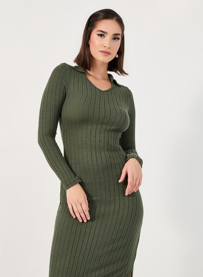 Styli Ribbed Midi Dress - Image 2
