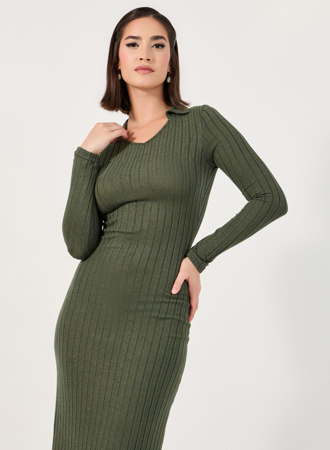 Styli Ribbed Midi Dress - Image 5