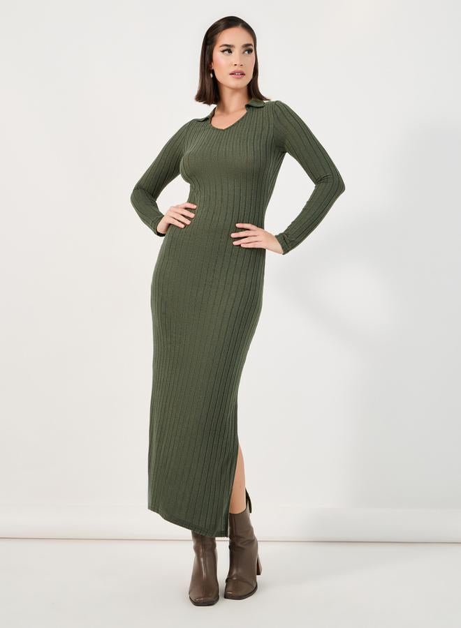 Styli Ribbed Midi Dress - Image 4