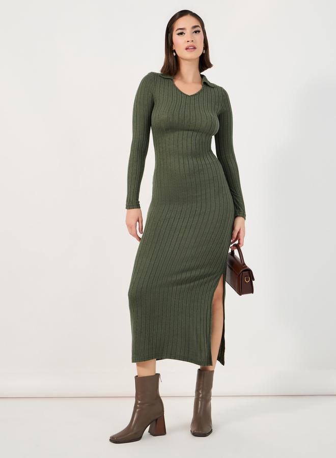 Styli Ribbed Midi Dress - Image 1