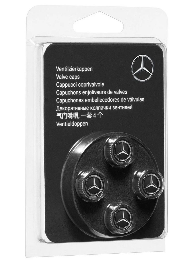 Mercedes-Benz Genuine Mercedes-Benz Air Valve Cap Black [Pack of 4] - Image 1