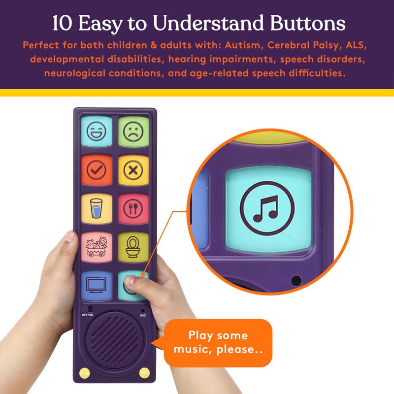 Special Supplies AAC Communication Device Speech Therapy,Talker Buddy Communication Device For Non Verbal Kids & Adults,Autism Talking Aids For Home,School Kids Communication Device W/Recording Option - Image 3