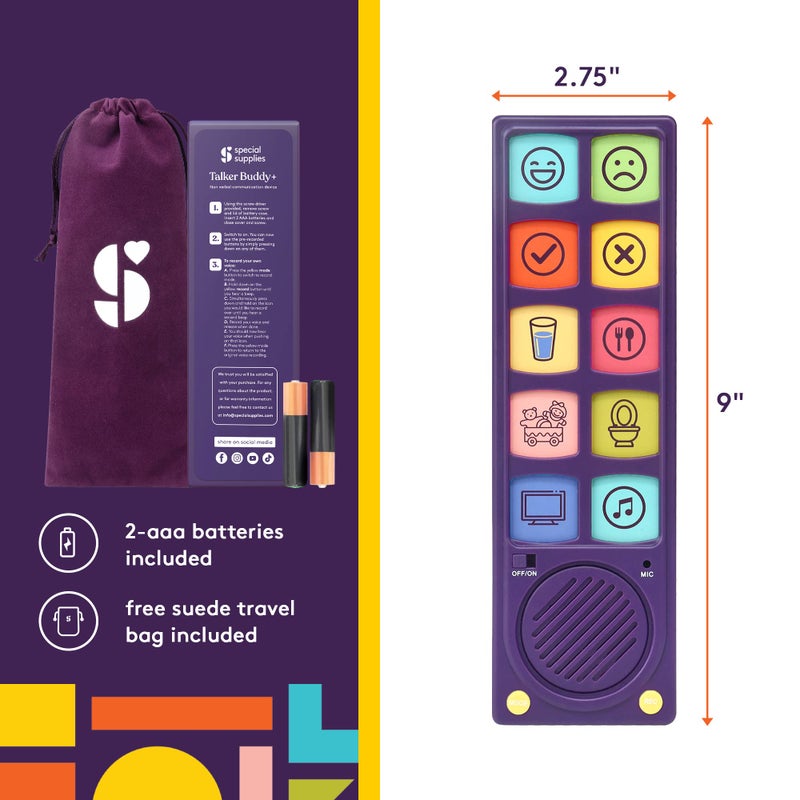 Special Supplies AAC Communication Device Speech Therapy,Talker Buddy Communication Device For Non Verbal Kids & Adults,Autism Talking Aids For Home,School Kids Communication Device W/Recording Option - Image 2