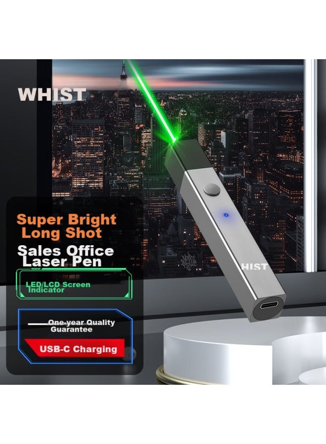 Whistler A9 Black And Gray Color Laser Pointer, Usb Rechargeable, For Sales Office, Sand Table, Laser Light, Durable, Long Battery Life, High Brightness, Green Light Flashlight, Outdoor Star Pointer - Image 1