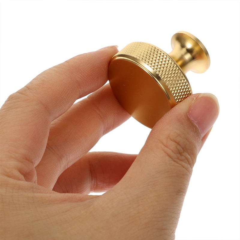 Gold Round Wardrobe Door Knobs Metal Pulls 6 Pack Solid Cabinet Handles - Image 5