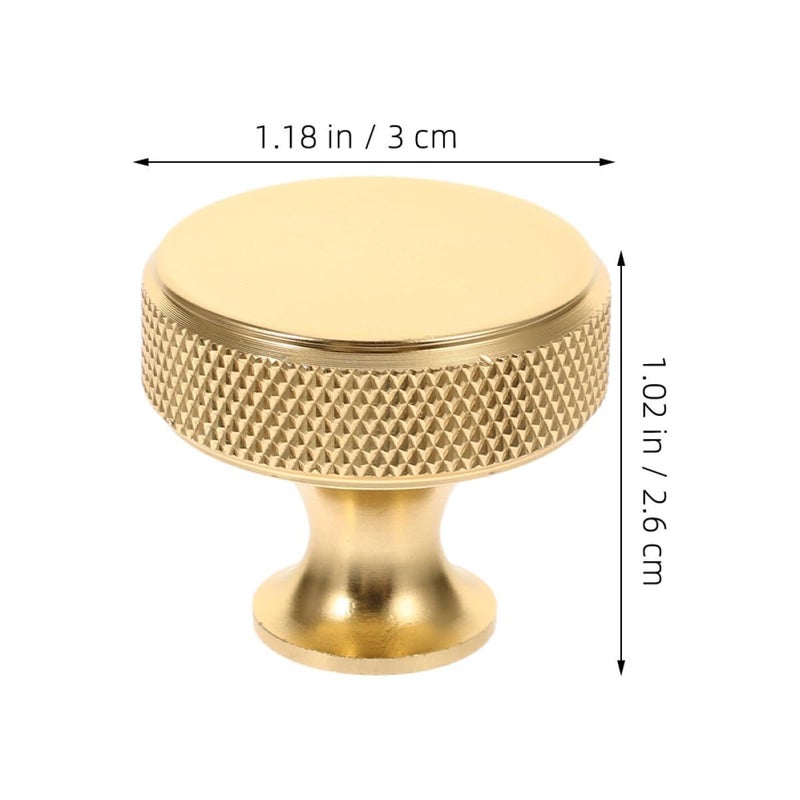 Gold Round Wardrobe Door Knobs Metal Pulls 6 Pack Solid Cabinet Handles - Image 3