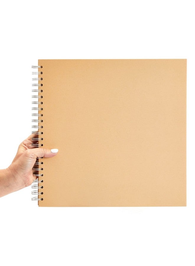 Paper Junkie 12X12 Scrapbook Album Hardcover (Blank), Kraft Paper Material Spiral Bound Sketchbook For Drawing, Writing, Arts And Crafts Projects, Home, Office, School (40 Sheets Total) - Image 3