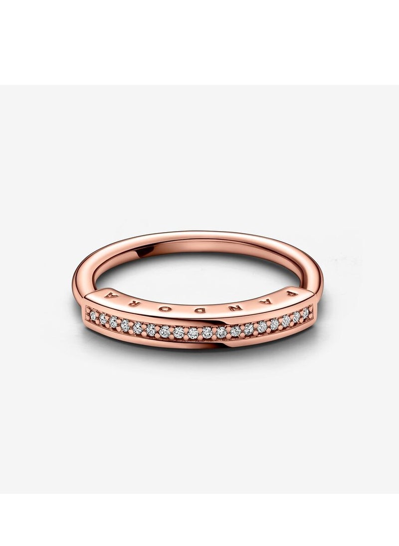 Pandora Violet - Pandora Signature Pave Classic Gold Ring - Image 1