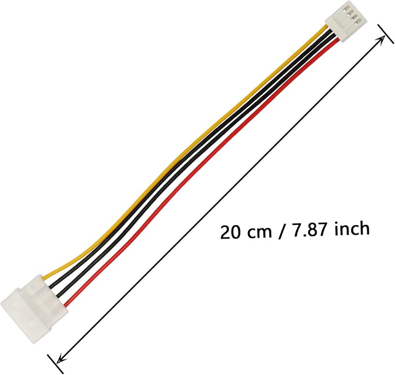 SinLoon Computer Molex 4 Pin Power Supply Extension Cable 8 Inch IDE Power to Floppy Drive Power Interface Cable 5Pack 4Pin - Image 4