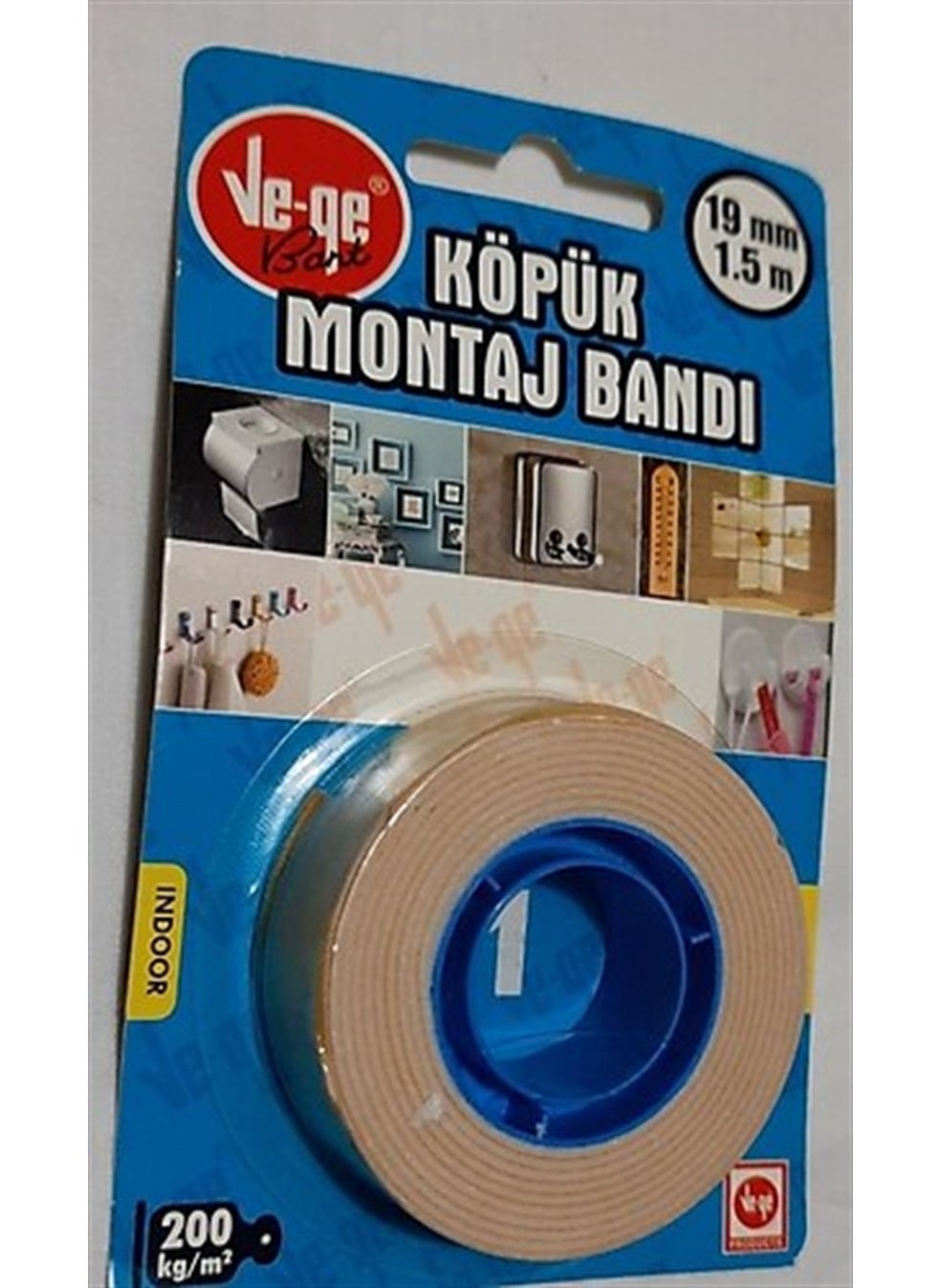 Ve-Ge Vege Double Sided Foam Mounting Tape (Indoor) 19MM x 1.5mt 