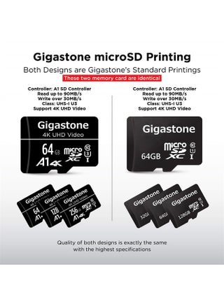 [Gigastone] 64GB Micro SD Card, 4K UHD Video, Surveillance Security Cam Action Camera Drone Professional, 90MB/s Micro SDXC UHS-I A1 Class 10, with Adapter - pzsku/ZDB40D53D6336A0562C0EZ/45/_/1686805833/8f6b1722-fe74-432a-a85d-77a75e130938