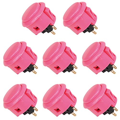 Sanwa 8 pcs OBSF-30 Original Push Button 30mm - for Arcade Jamma Video Game & Arcade Joystick Games Console (Pink), Use for Arcade Game Machine Cabinet S@NWA - Image 1