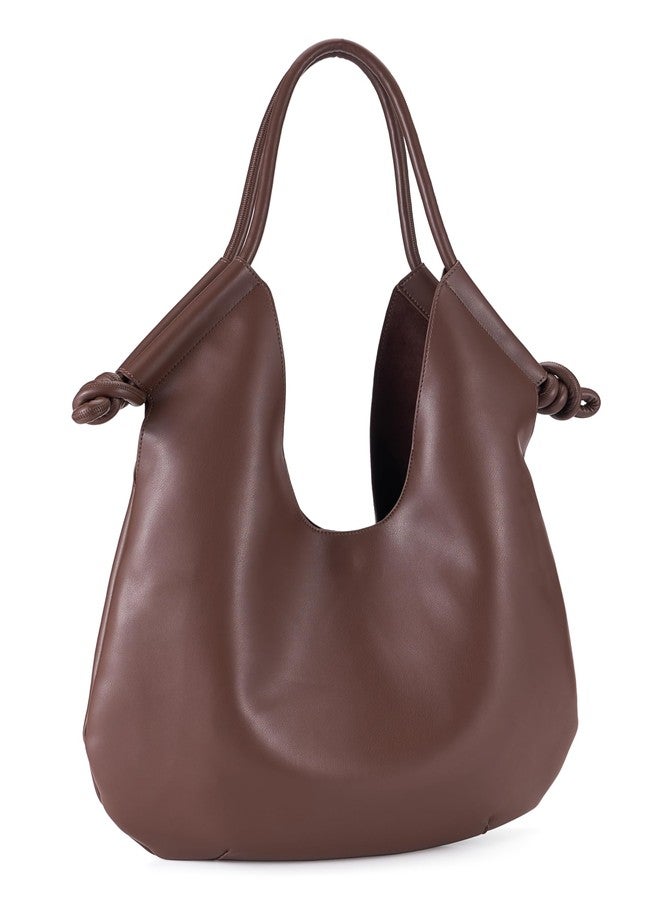 Molodo Large Hobo Bag for Women PU Leather Bag Trendy Shoulder Bag Satchel for Work Travel - Image 3