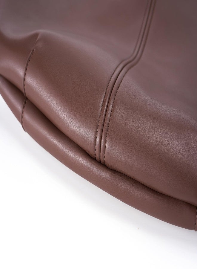 Molodo Large Hobo Bag for Women PU Leather Bag Trendy Shoulder Bag Satchel for Work Travel - Image 4