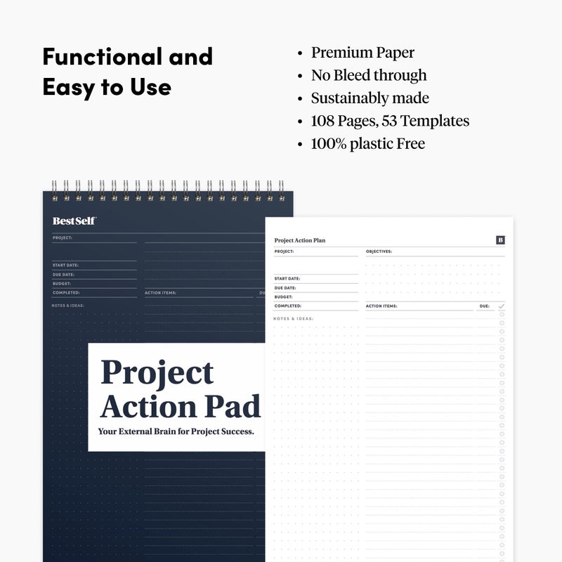 BestSelf Co. BestSelf Project Action Pad - Daily Task Planner, To-Do List & Action Pad for Boosting Productivity and Effective Project Management - Image 5