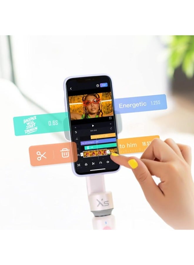 NORMELLE Smooth XS Foldable Smartphone Gimbal Stabilizer – 3-Axis Handheld Selfie Stick with Gesture Control, Built-in Tripod, ActiveTrack, Phone Charging, Native Camera Support, Long Battery Life – Perfect for Vlogging, YouTube, TikTok & iPhone/Android – Pink - Image 2