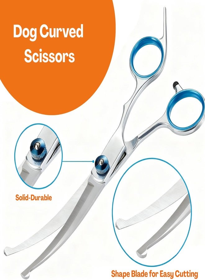 TecoKart® 6 Pcs Professional Stainless Steel Dog Grooming Kit | Pet Grooming Scissors Kit with Thinning, Straight, Curved Shears, Comb & Case | Dog Hair Cutting Scissors for Shih Tzu & All Breeds - Image 3