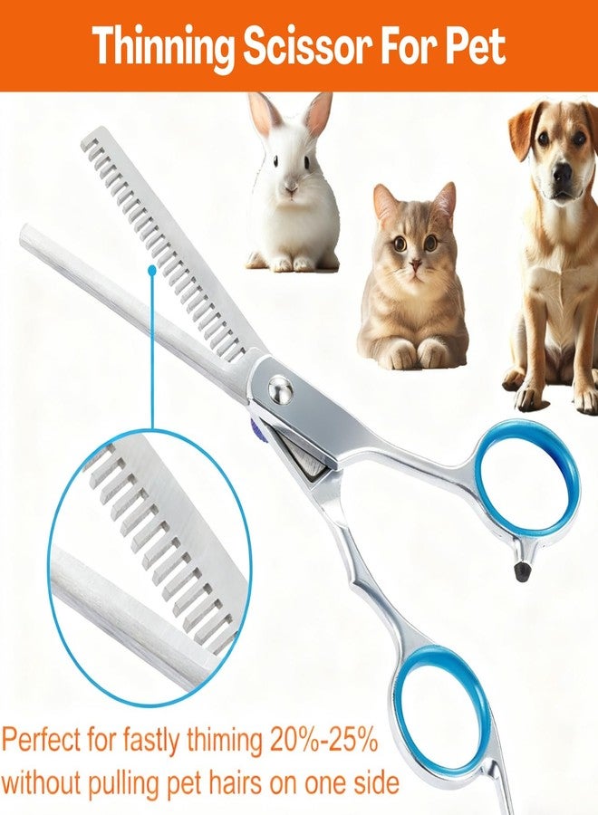 TecoKart® 6 Pcs Professional Stainless Steel Dog Grooming Kit | Pet Grooming Scissors Kit with Thinning, Straight, Curved Shears, Comb & Case | Dog Hair Cutting Scissors for Shih Tzu & All Breeds - Image 5
